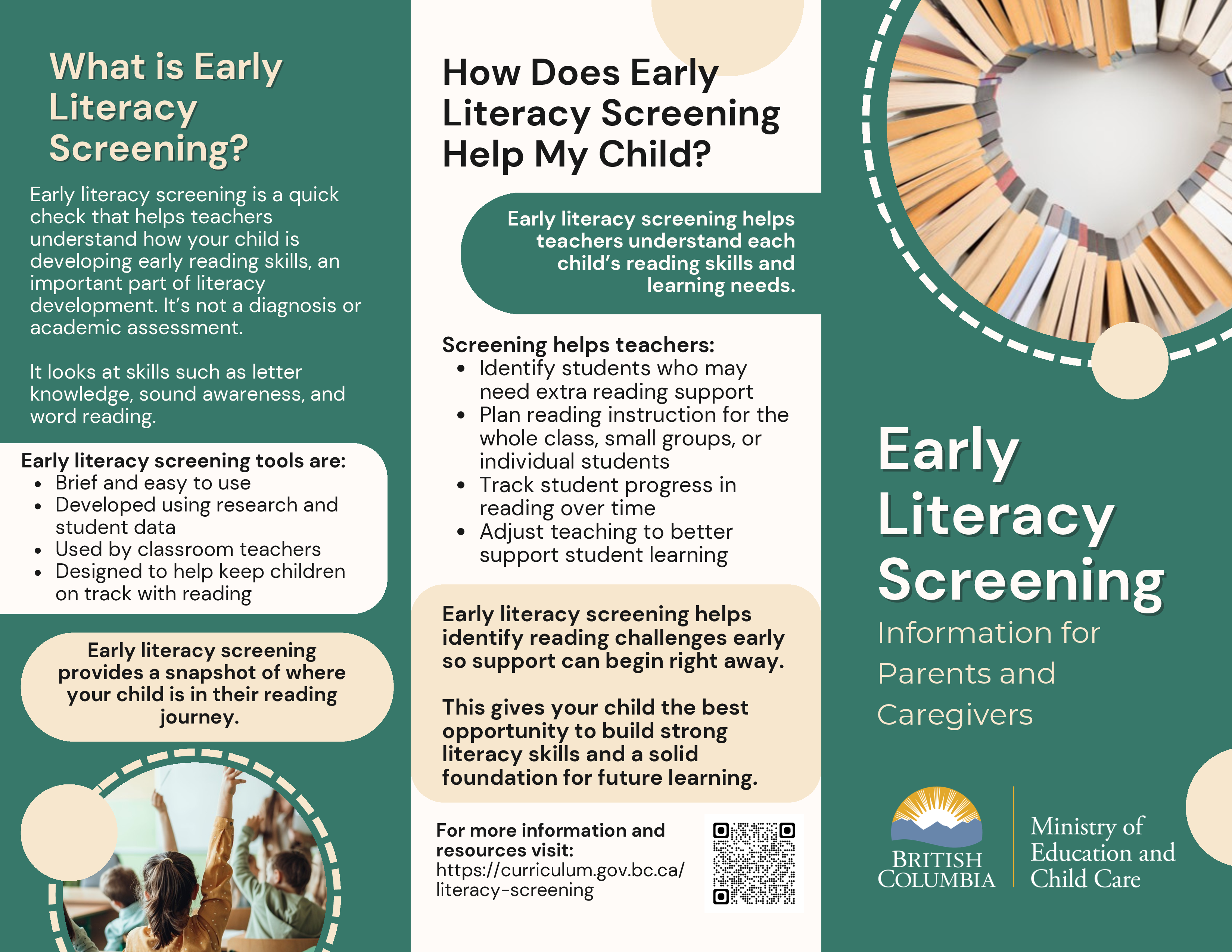 parent caregiver brochure early literacy screening Page 1